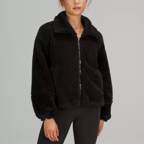 Lululemon Cinchable Fleece Zip-Up | Black | Size 4 - Picture 1 of 4